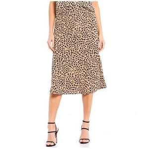 Pull-On Midi Slip Skirt in Cheetah 🐆